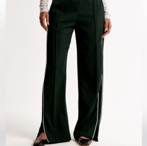 NEW W/Tags Abercrombie & Fitch Pull-On Track Pants Wide Leg Dark Green XXS